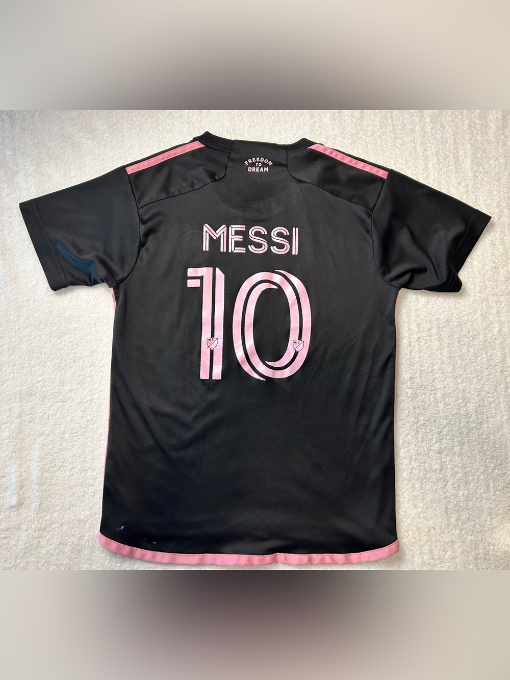 Adidas Youth S 26 Inter Miami Messi #10 Black Pink Soccer Jersey